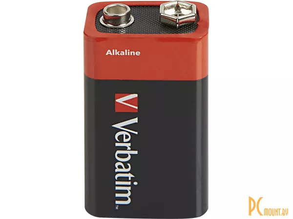 Батарейка Verbatim Алкалайн 49924 9V 6LR61 "Крона" блистер 1 шт.