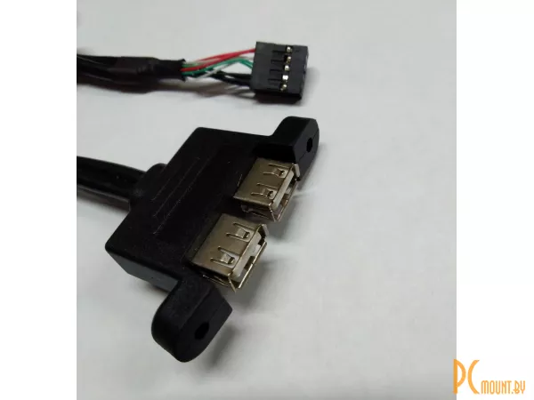 Кабель USB2.0 внутренний для подключения к материнской плате 9пин на 2хUSB2.0, 0.2m