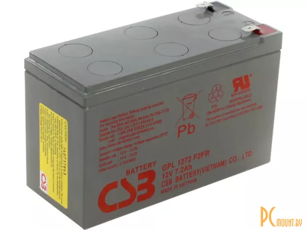 Источник бесперебойного питания UPS Аккумуляторная батарея CSB GPL 1272 F2 FR 12V/7.2Ah срок службы до 10 лет
